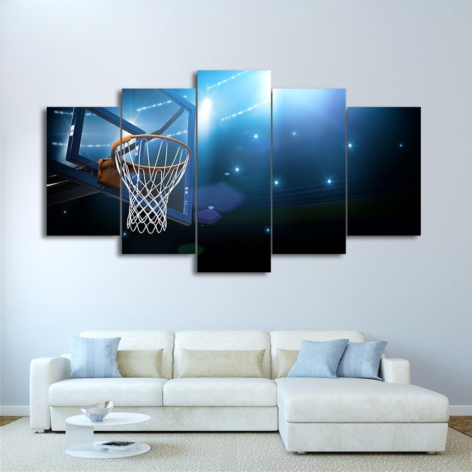 Basketball Basket Goal 1 - Sport 5 Panel Canvas Art Wall Decor Basketball Basket Goal 1 - Sport 5 Panel Canvas Art Wall Decor