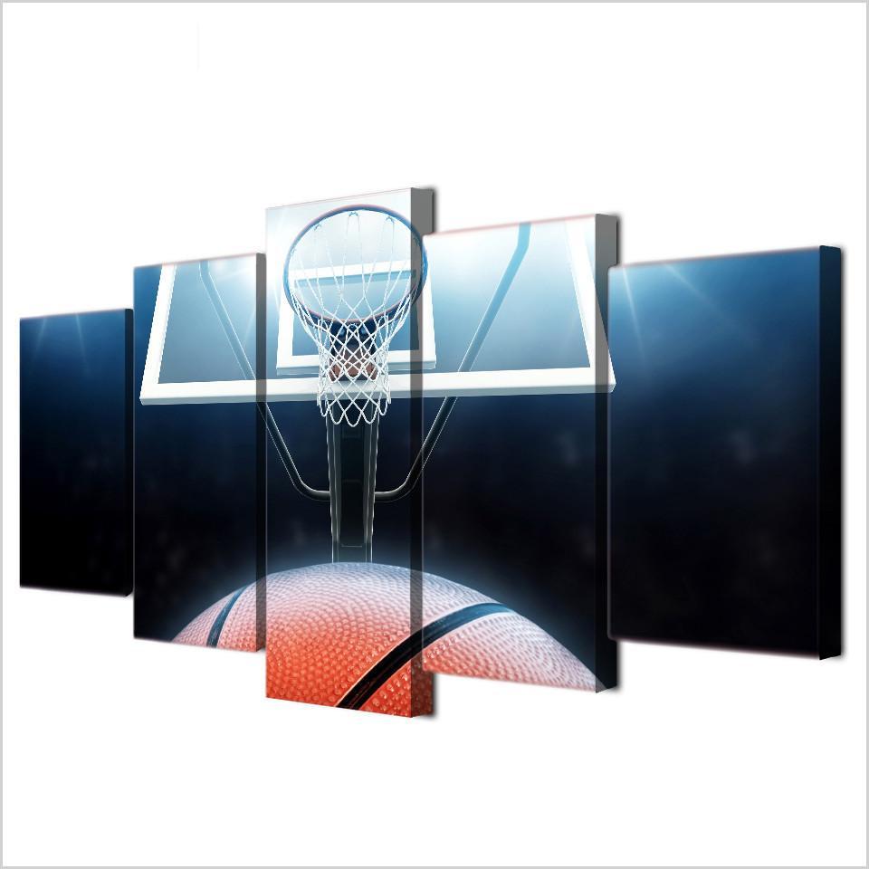 Basketball Board - Sport 5 Panel Canvas Art Wall Decor Basketball Board - Sport 5 Panel Canvas Art Wall Decor