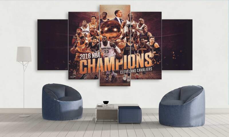 Basketball Champion Cavaliers - Sport 5 Panel Canvas Art Wall Decor Basketball Champion Cavaliers - Sport 5 Panel Canvas Art Wall Decor