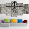 Basketball Circle - Sport 5 Panel Canvas Art Wall Decor