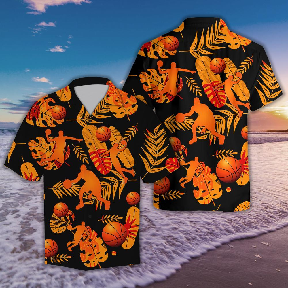 Basketball Hawaiian Shirt Summer Button Up Basketball Hawaiian Shirt Summer Button Up