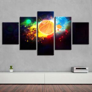 Basketball Player 5 - Sport 5 Panel Canvas Art Wall Decor