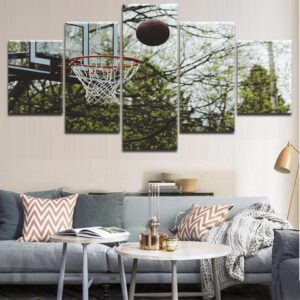 Basketball Player 6 - Sport 5 Panel Canvas Art Wall Decor