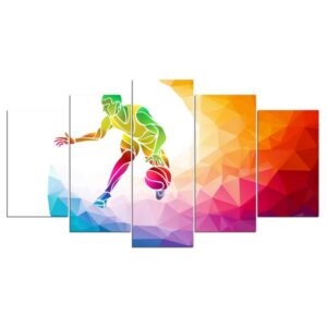 Basketball Player - Sport 5 Panel Canvas Art Wall Decor