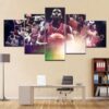Basketball Star Michael Jordan And Team Celebrity - 5 Panel Canvas Art Wall Decor