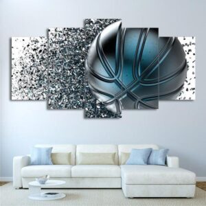Basketball - Abstract 5 Panel Canvas Art Wall Decor