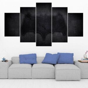 Bat Symbol - Batman 1 - Dc 5 Panel Canvas Art Wall Decor