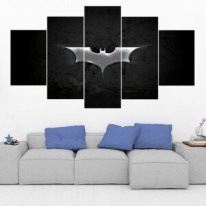 Bat Symbol - Batman 2 - Dc 5 Panel Canvas Art Wall Decor