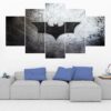 Bat Symbol - Batman The Dark Knight - Dc 5 Panel Canvas Art Wall Decor