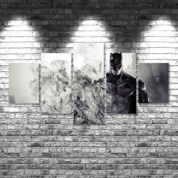 Batman 09 - Movie 5 Panel Canvas Art Wall Decor Batman 09 - Movie 5 Panel Canvas Art Wall Decor
