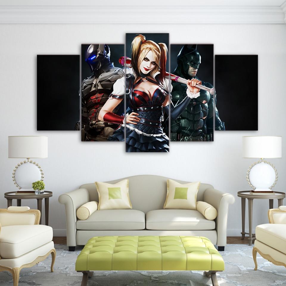 Batman Character - DC 5 Panel Canvas Art Wall Decor Batman Character - DC 5 Panel Canvas Art Wall Decor