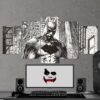 Batman Drawing Black And White - Dc 5 Panel Canvas Art Wall Decor
