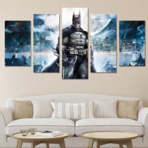 Batman Inspired Moon - Dc 5 Panel Canvas Art Wall Decor