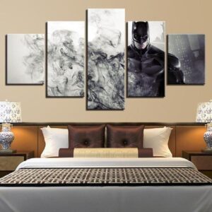 Batman Inspired Smoke 1 - Dc 5 Panel Canvas Art Wall Decor