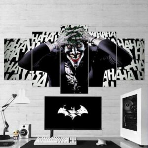 Batman Joker Laugh 01 - Dc 5 Panel Canvas Art Wall Decor