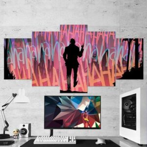Batman Joker Laugh 02 - Dc 5 Panel Canvas Art Wall Decor