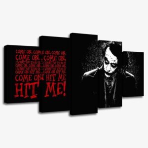 Batman The Dark Knight Joker 4 - Dc 5 Panel Canvas Art Wall Decor