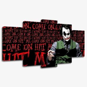 Batman The Dark Knight Joker 6 - Dc 5 Panel Canvas Art Wall Decor