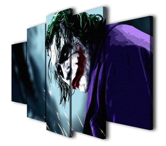 Batman The Dark Knight Joker - Movie 5 Panel Canvas Art Wall Decor Batman The Dark Knight Joker - Movie 5 Panel Canvas Art Wall Decor