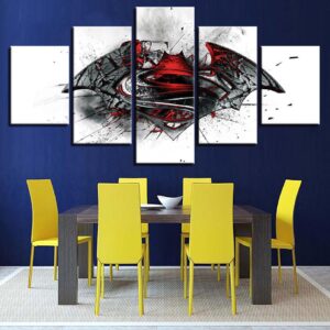 Batman Vs Superman 1 - Dc 5 Panel Canvas Art Wall Decor