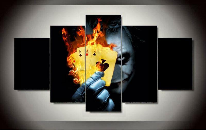 Batman - Joker Cards - Dc 5 Panel Canvas Art Wall Decor Batman - Joker Cards - Dc 5 Panel Canvas Art Wall Decor