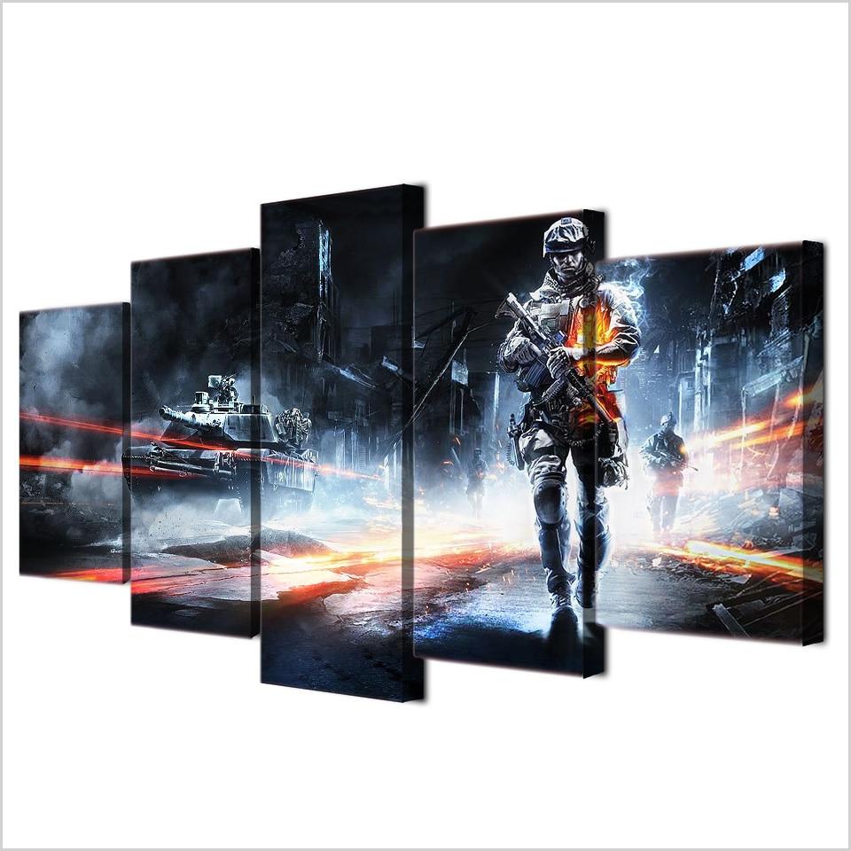 Battlefield 04 - Gaming 5 Panel Canvas Art Wall Decor Battlefield 04 - Gaming 5 Panel Canvas Art Wall Decor