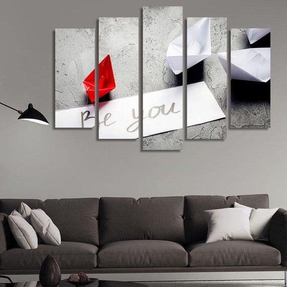 Be You - Abstract 5 Panel Canvas Art Wall Decor Be You - Abstract 5 Panel Canvas Art Wall Decor