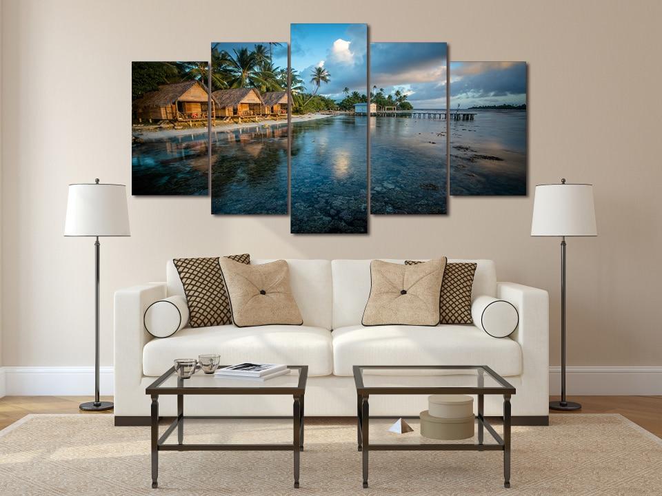 Beach House - Nature 5 Panel Canvas Art Wall Decor Beach House - Nature 5 Panel Canvas Art Wall Decor