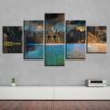 Beach Mountain - Nature 5 Panel Canvas Art Wall Decor