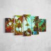 Beach Remix - Nature 5 Panel Canvas Art Wall Decor