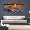 Beach Sea 2 - Nature 5 Panel Canvas Art Wall Decor