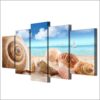 Beach Sea Shells Conch - Space 5 Panel Canvas Art Wall Decor