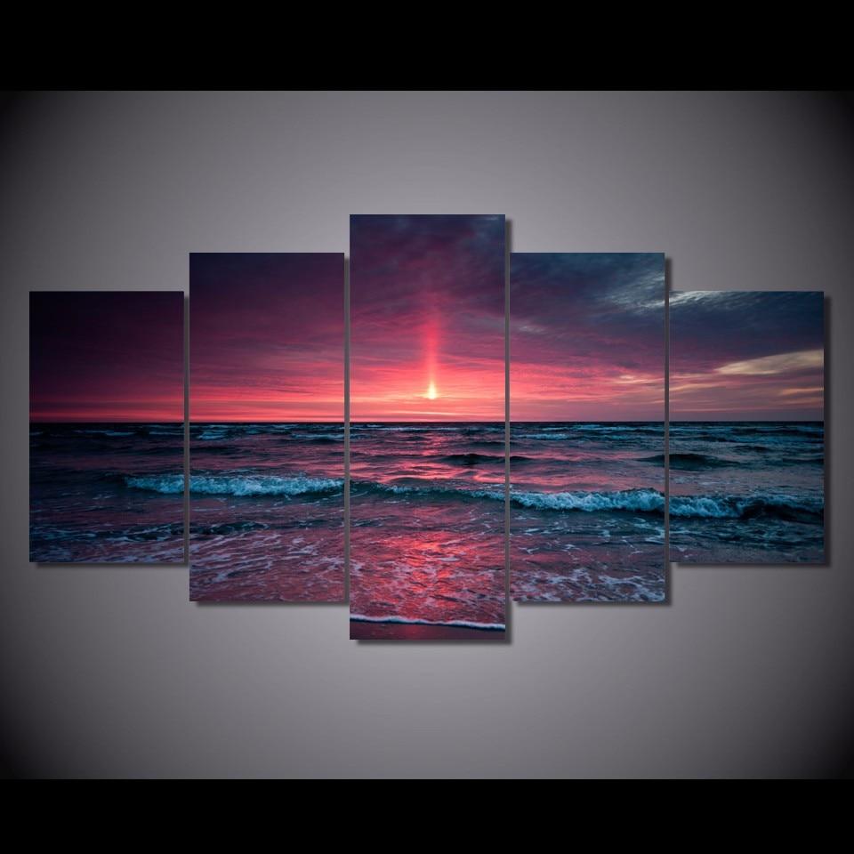Beach Sea - Nature 5 Panel Canvas Art Wall Decor Beach Sea - Nature 5 Panel Canvas Art Wall Decor