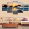 Beach Shores Sunset 5 - Nature 5 Panel Canvas Art Wall Decor