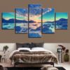 Beach Wave Reef Stones - Space 5 Panel Canvas Art Wall Decor