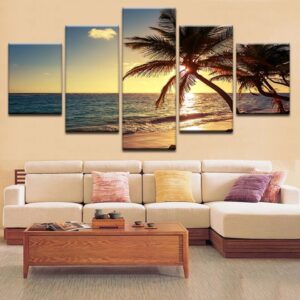 Beach coconut 10 - Nature Canvas 5 Panel Canvas Art Wall Decor