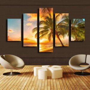 Beach - Nature 5 Panel Canvas Art Wall Decor