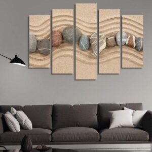 Beach - Space 5 Panel Canvas Art Wall Decor