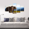 Bear In The Mountain - Animal 5 Panel Canvas Art Wall Decor
