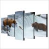 Bear River - Animal 5 Panel Canvas Art Wall Decor