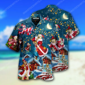 Bear Santa And Merry Christmas Full Print Hawaiian Shirt