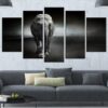 Beautified Elephant - Animal 5 Panel Canvas Art Wall Decor
