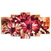 Beautiful Abstract Flower Floral - Abstract 5 Panel Canvas Art Wall Decor