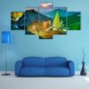 Beautiful Alpine Peaks - Nature 5 Panel Canvas Art Wall Decor