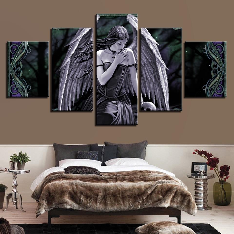 Beautiful Angle Girl 2 - Abstract 5 Panel Canvas Art Wall Decor Beautiful Angle Girl 2 - Abstract 5 Panel Canvas Art Wall Decor