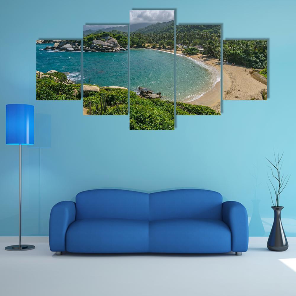 Beautiful Beach In Colombia - Nature 5 Panel Canvas Art Wall Decor Beautiful Beach In Colombia - Nature 5 Panel Canvas Art Wall Decor