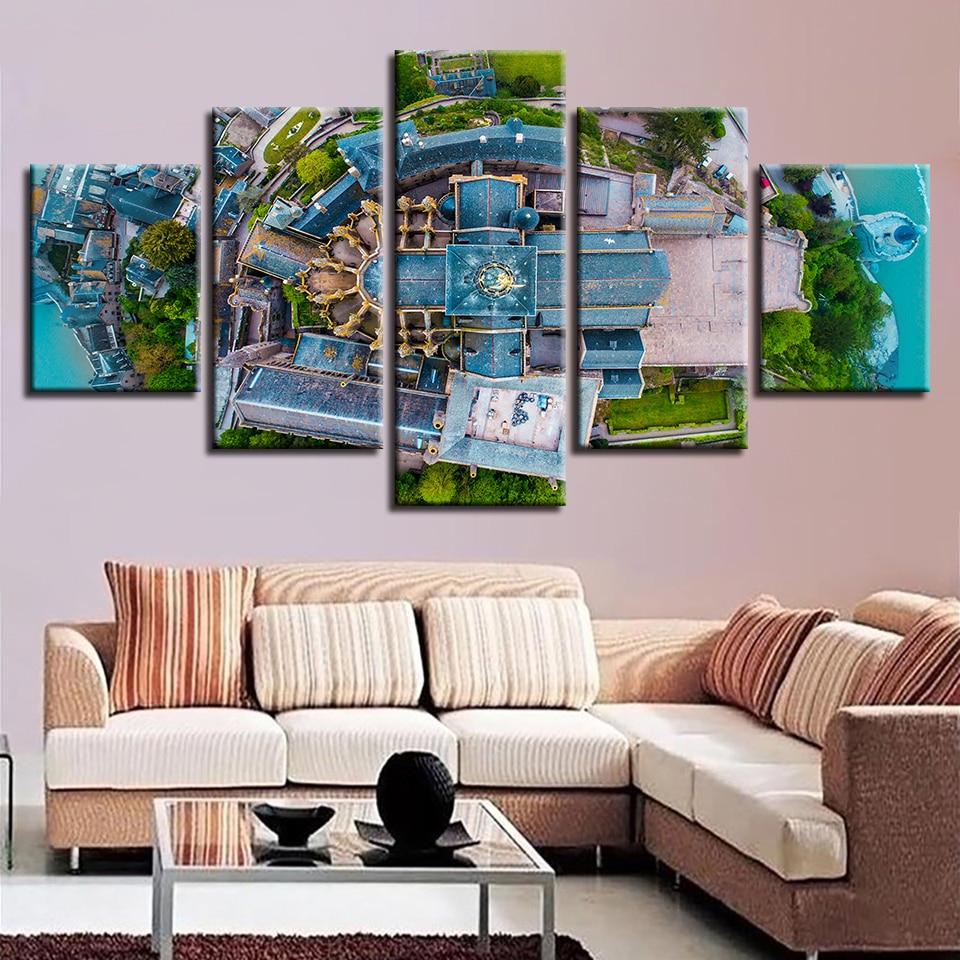 Beautiful Building - Nature 5 Panel Canvas Art Wall Decor Beautiful Building - Nature 5 Panel Canvas Art Wall Decor