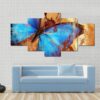 Beautiful Butterfly Illustration - Animal 5 Panel Canvas Art Wall Decor