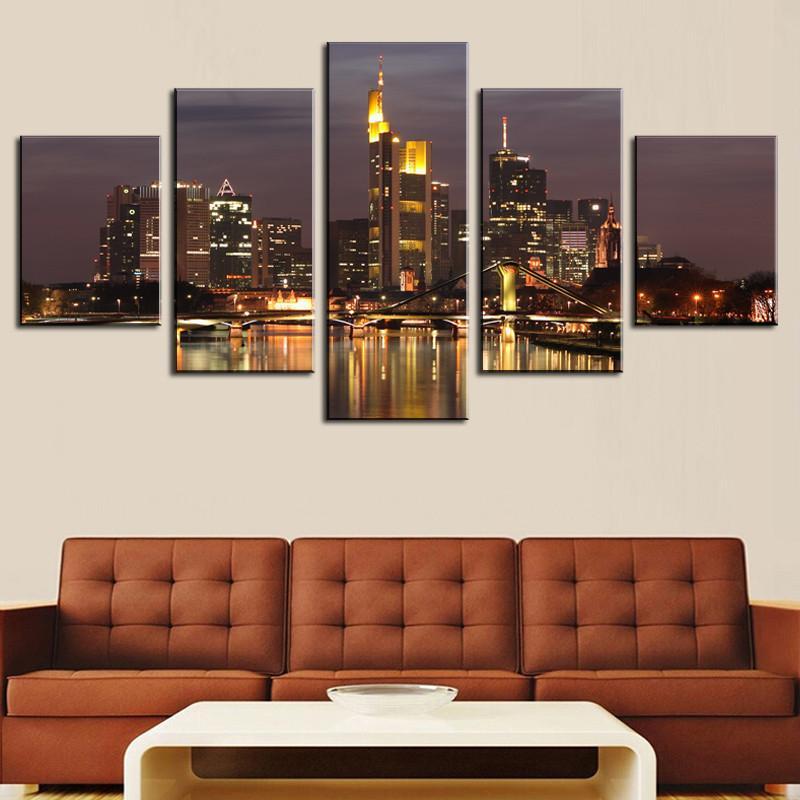 Beautiful City Building - Nature 5 Panel Canvas Art Wall Decor Beautiful City Building - Nature 5 Panel Canvas Art Wall Decor