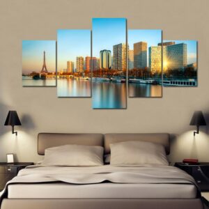 Beautiful Coastal city - Nature 5 Panel Canvas Art Wall Decor